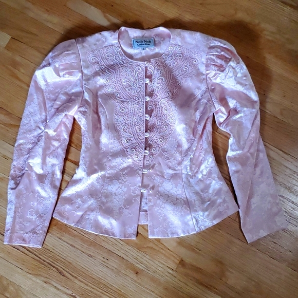 Vintage 80s pink fancy top - Picture 1 of 4